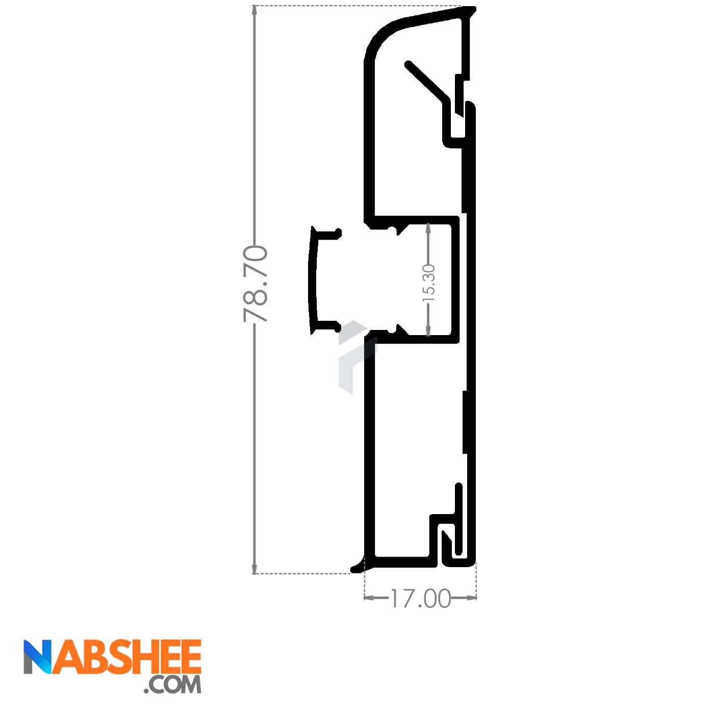 قرنیز آلومینیومی 8 سانتی با شیار LED کد LS8B مشکی