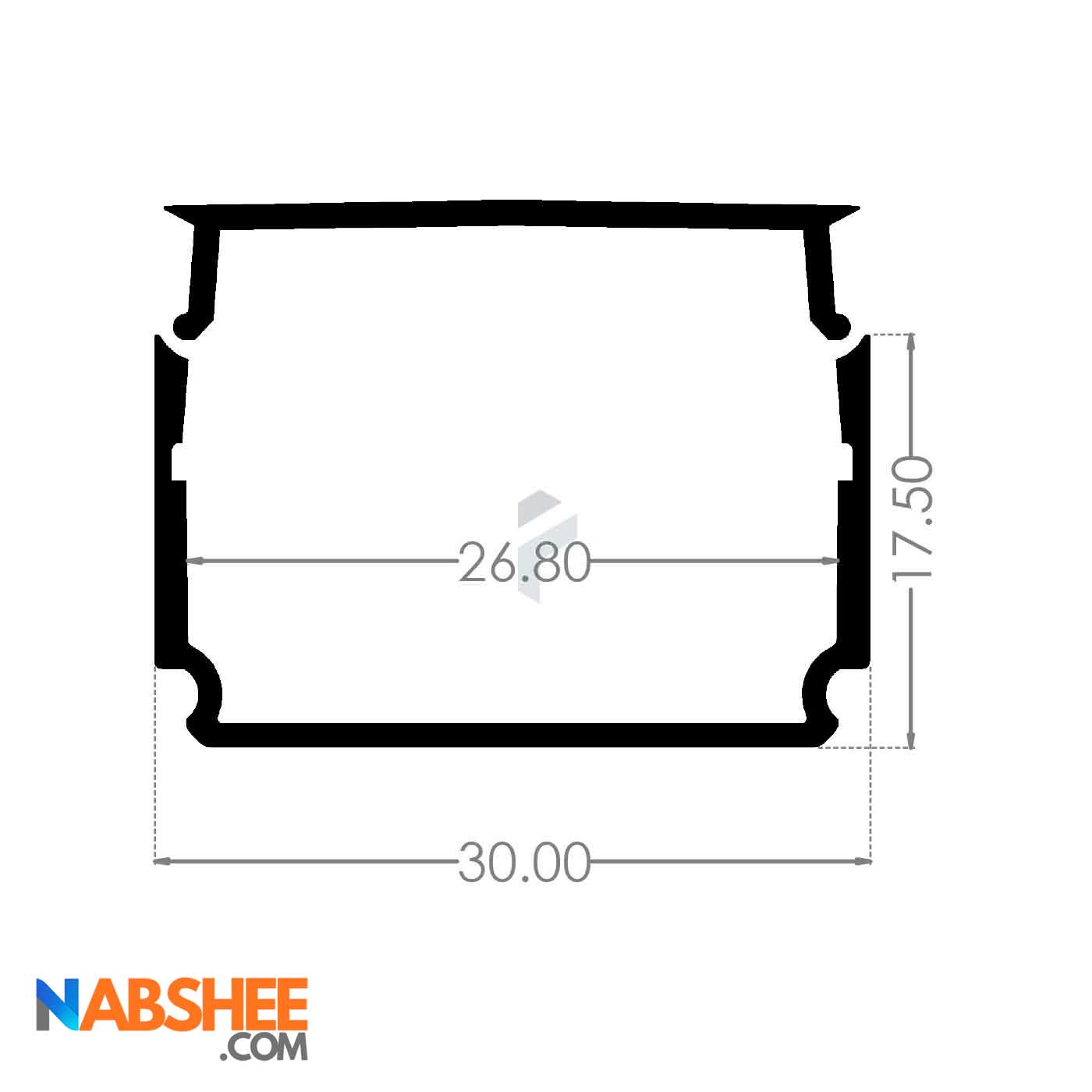 پروفیل نور خطی آلومینیومی 3 سانتی روکار کد L35-1B مشکی + دیفیوزر رایگان