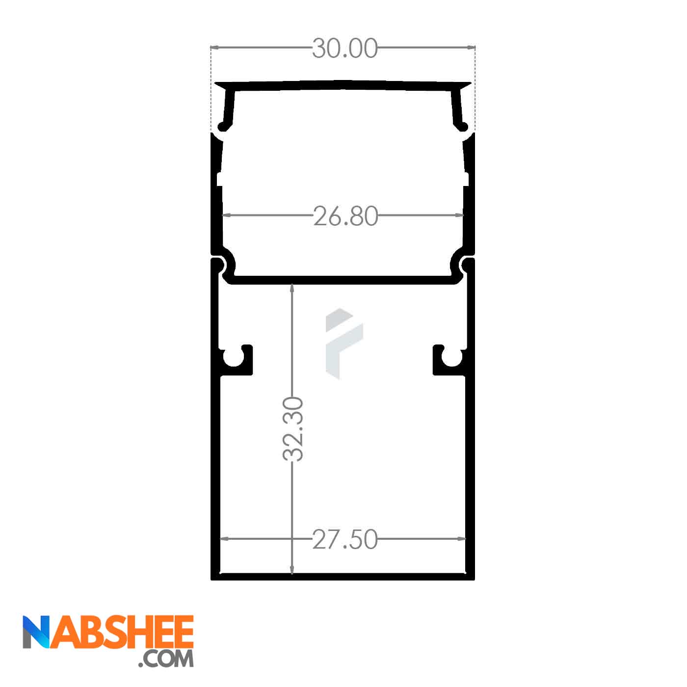 پروفیل نور خطی آلومینیومی دو تکه کد L35W سفید + دیفیوزر رایگان