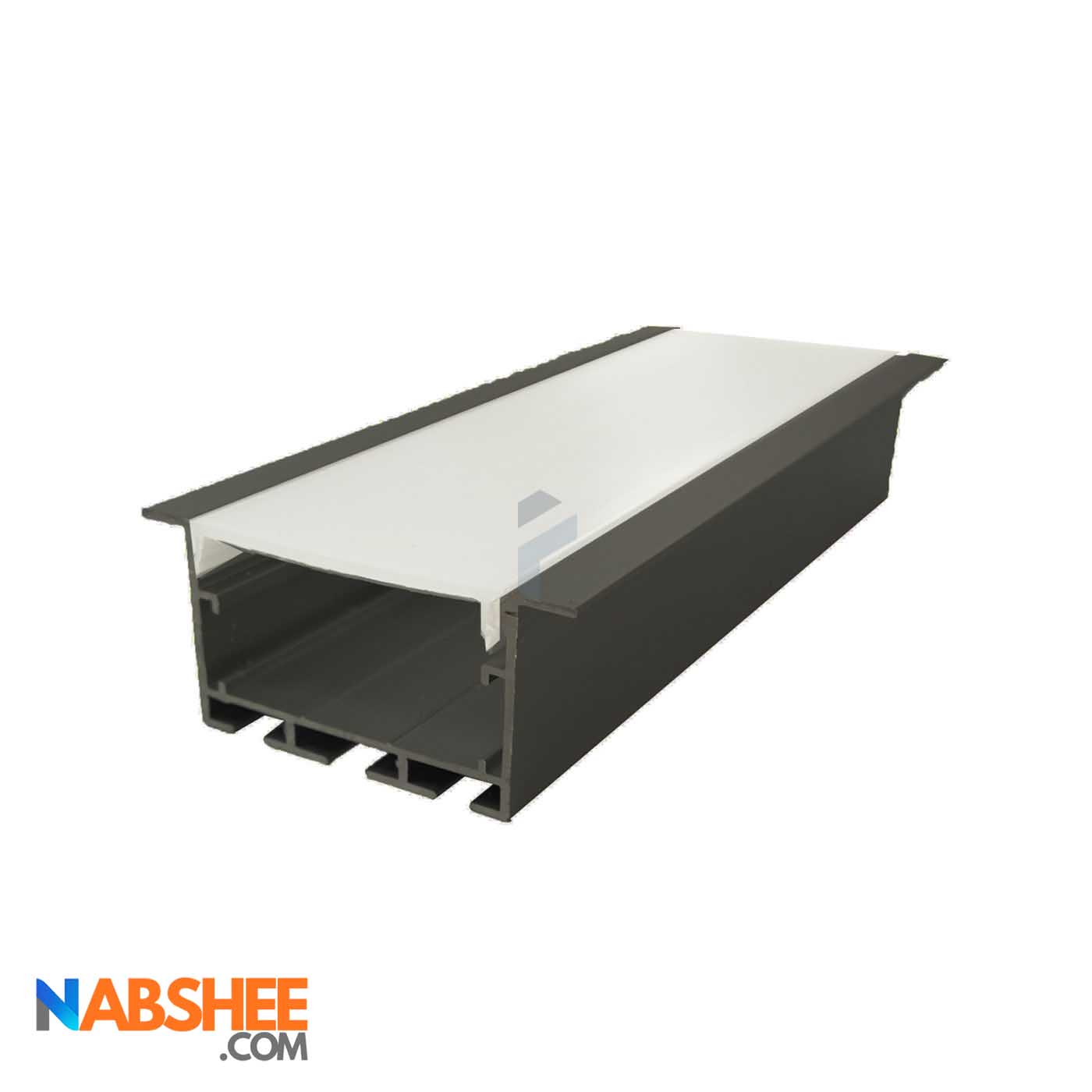 پروفیل نور خطی آلومینیومی 4/5 سانتی فنرخور کد L45B مشکی + دیفیوزر رایگان