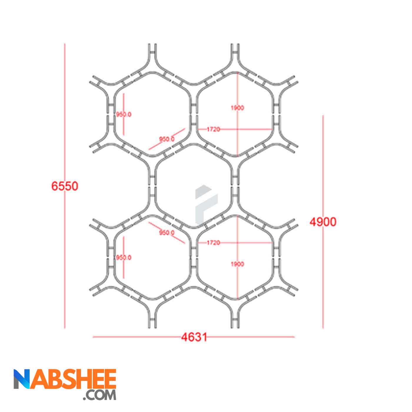 لوستر نور خطی ستاره 3 تکه 100 سانتی کد Star3050-100 (بدون نور)