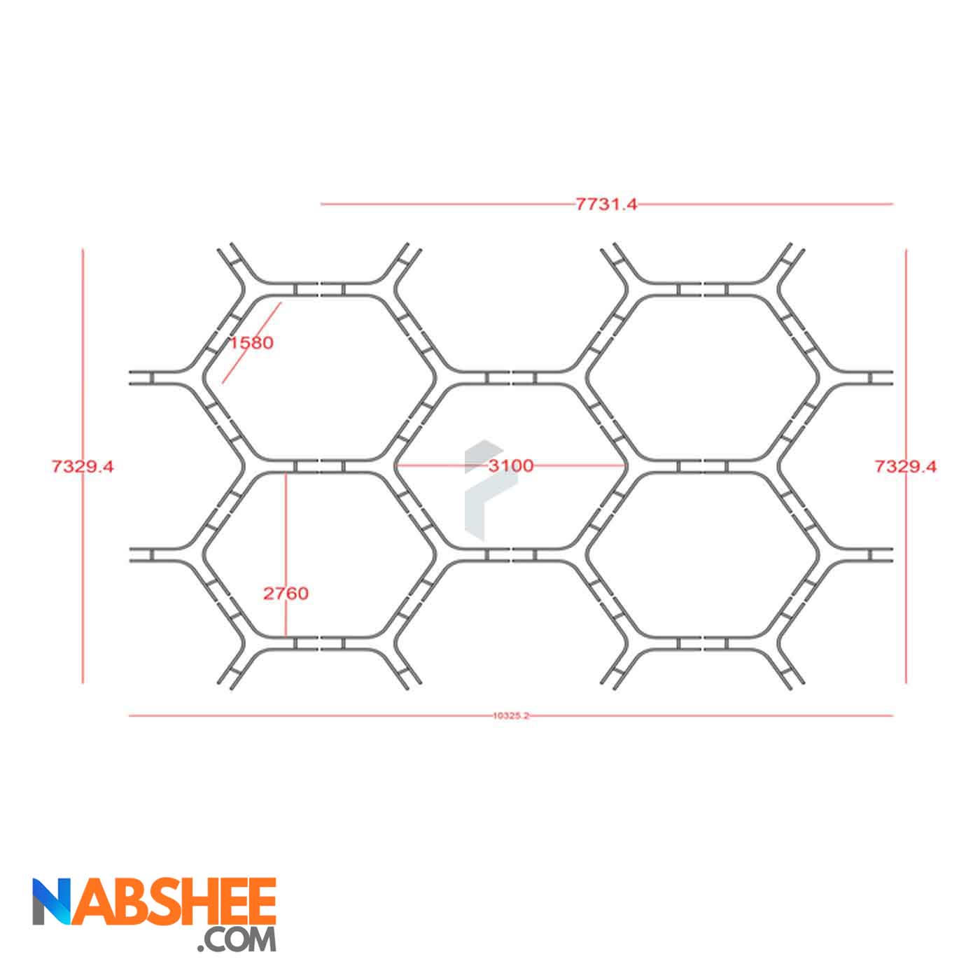 لوستر نور خطی ستاره 3 تکه 150 سانتی کد Star3050-150 (بدون نور)