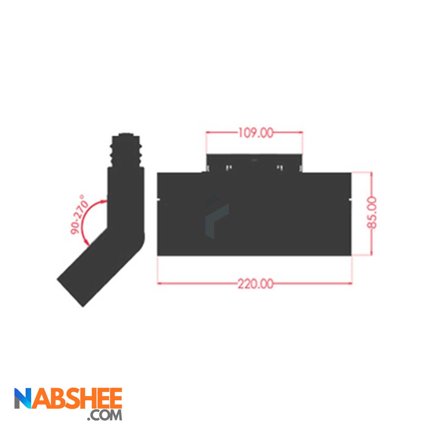 چراغ مگنتی لنزدار کتابی 12 وات کد MZB12-4000